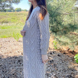 Chunky Cable Knit Midi Cardigan