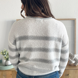 Striped Relaxed Fit Long Sleeve Sweater