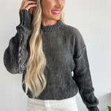 Rib Ombre Crew Neck Sweater