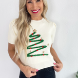 Short Sleeve Christmas Tree Top