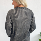 Rib Ombre Crew Neck Sweater