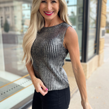 Metallic Sleeveless Sweater