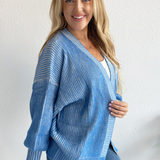 Ombre Ribbed Two Tone Cardigan