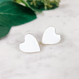 Enamel Heart Stud Earrings