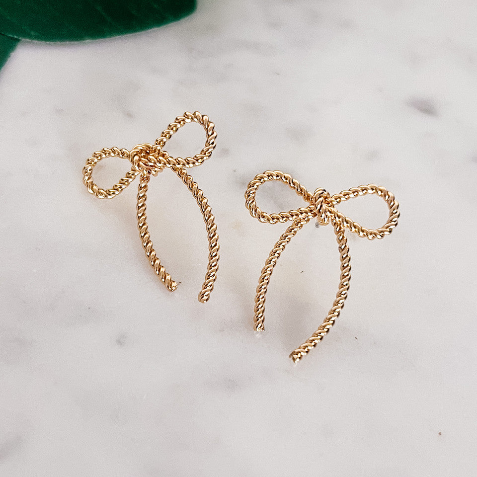 Rope Bow Post Earrings