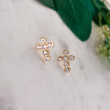 Rhinestone Cross Stud Earrings