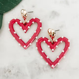 Pearl Heart Dangle Earrings