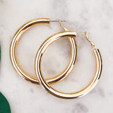 Gold-Dipped Brass Hoop Earrings