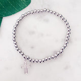 Cross Charm Stretch Bracelet