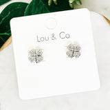 Shamrock CZ Stud Earrings