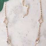 Chain Necklace with Quatrefoil and Stone