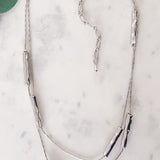 Long Necklace with Metal Tube Detail