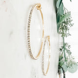 50mm Crystal Wire Hoop Earrings