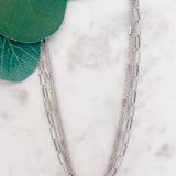 Three-Layer Necklace with CZ Stone