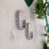 Textured Rectangle Hoop Earrings