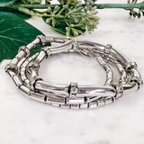 Three Strand Metal Beaded Bracelet Set