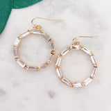 Baguette Circle Dangle Earrings