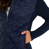 Long Sleeve Quilted Front Full Zip Hooded Jacket