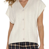 Sleeveless Cardi Button Front Sweater Vest