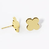 Gold-Dipped Quatrefoil Stud Earrings