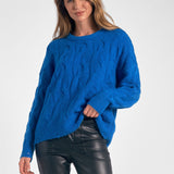 Round Neck Chunky Knit Sweater