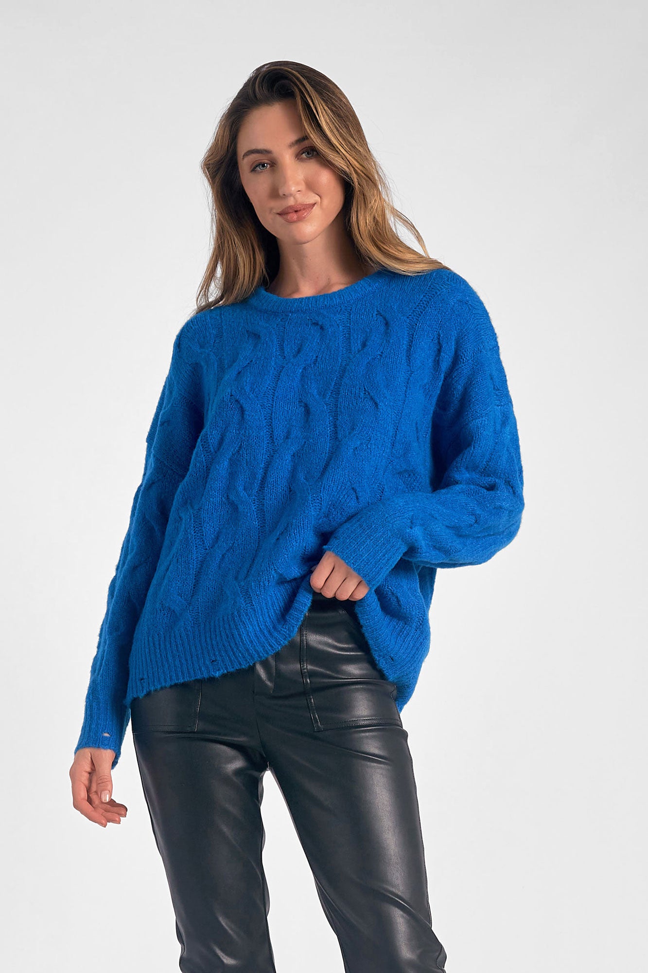 Round Neck Chunky Knit Sweater