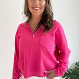 Quarter Zip Front Pocket Sweatshirt