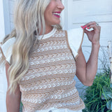 Ruffle Sleeve Stripe Sweater