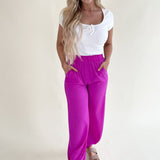 Side Slit Wide Leg Pants