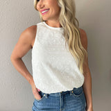 Halter Neck Puff Hem Top