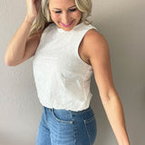 Halter Neck Puff Hem Top