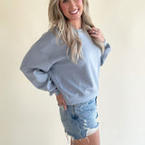 Solid Dolman Crew Neck Pullover