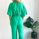 Dolman Sleeve Elastic Waist Jumpsuit