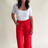 Side Slit Wide Leg Pants