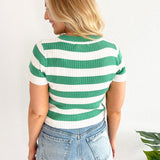 Striped Zipper Top