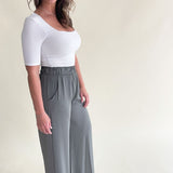 Side Slit Wide Leg Pants