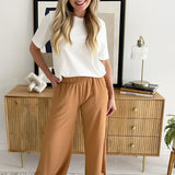 Side Slit Wide Leg Pants