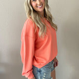 Solid Dolman Crew Neck Pullover