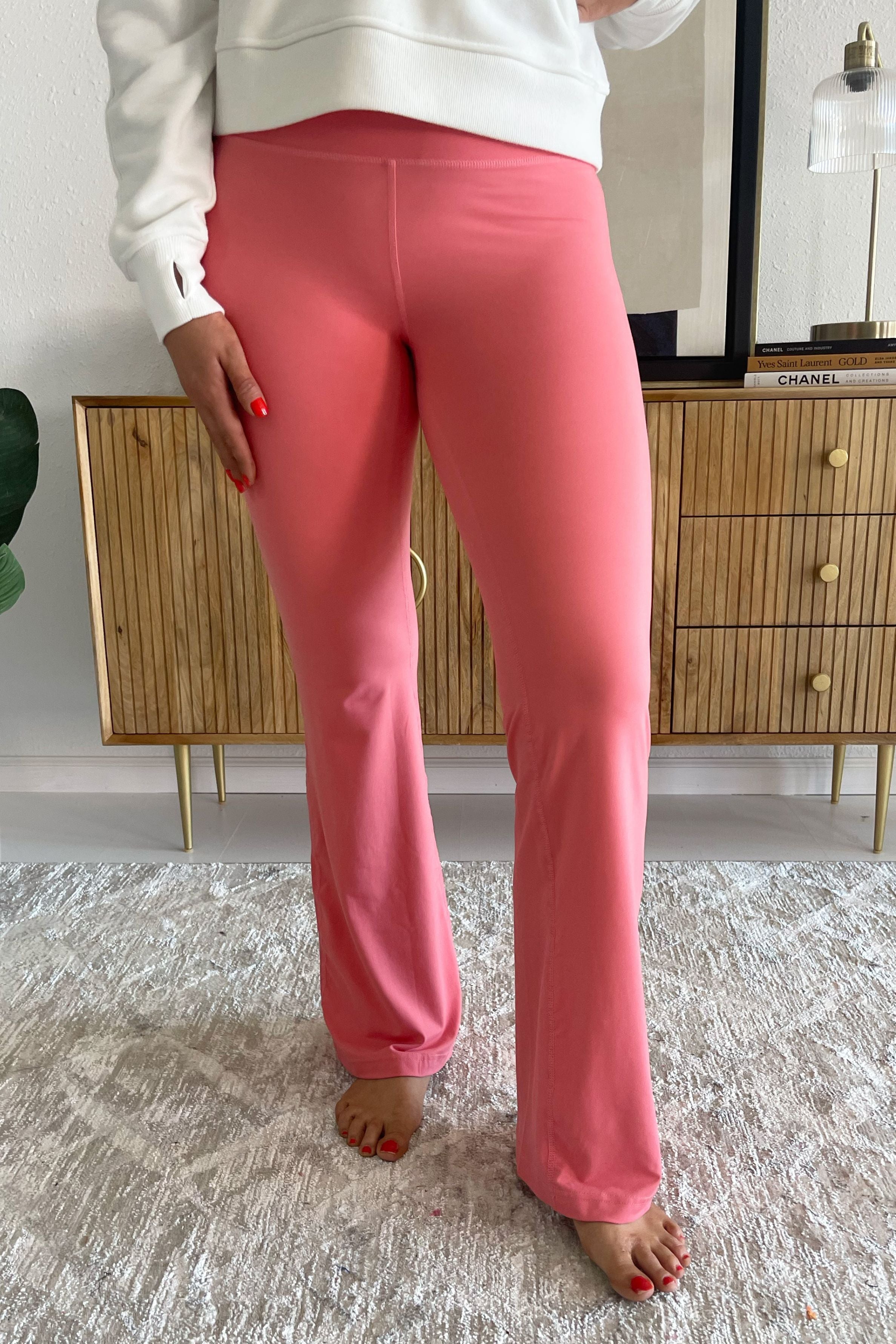 High Waist Band Bell Bottom Leggings