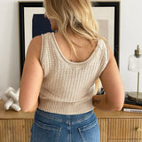 Sleeveless Textured Sweater Top