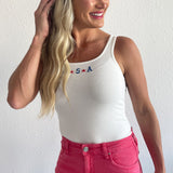 USA Sleeveless Bodysuit