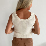 Sleeveless Textured Sweater Top