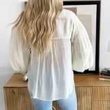 Puff Sleeve Button Down Shirt