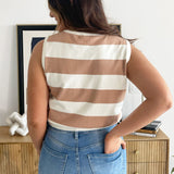 Striped Sleeveless Sweater Top