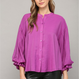 Puff Sleeve Button Down Shirt