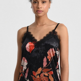 Lace Trimmed Velvet Camisole