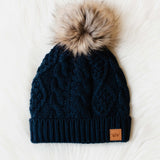 Cable Knit Pom Hat