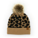 Britt's Knits Leopard Pom Hat