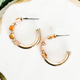 Half-Beaded Hoop Earrings