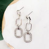 Pave Link Dangle Earrings